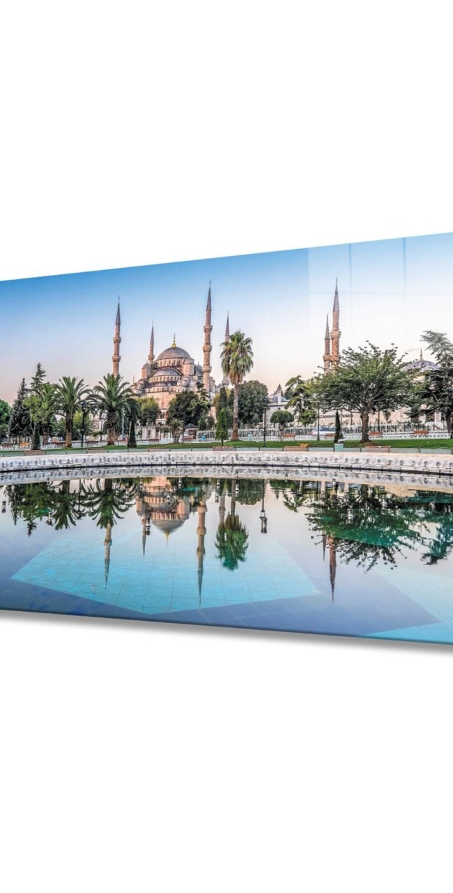İstanbul Cami Manzara 4mm Dayanıklı Cam Tablo Temperli Cam