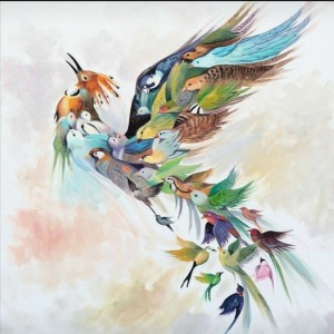  Simurg Kuşu Sayılarla Boyama Seti Kasnaklı  40 x 50