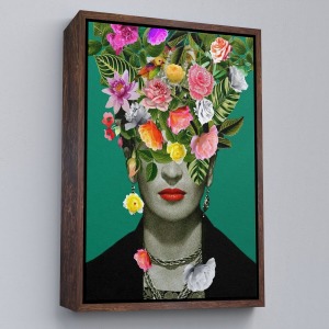 Çerçeveli Çiçek Başlı Ünlü Ressam Portresi Kanvas Tablo-5131