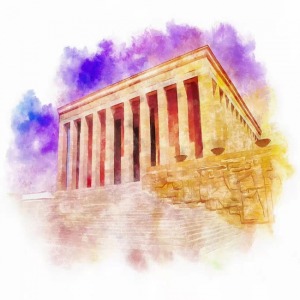  Renkli Anıtkabir Sayılarla Boyama Seti Kasnaklı  40 x 50