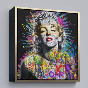 Çerçeveli Marilyn Monroe Sokak Sanatı Kanvas Tablo Street Art Graffiti-5893
