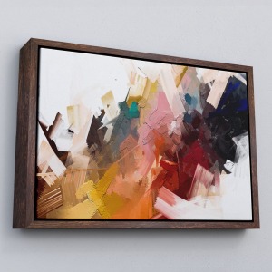 Çerçeveli Fırça Darbeli Soyut Modern Sanat Yağlıboya Görünüm Tablo-3651