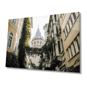 İstanbul Galata Kulesi Manzara 4mm Dayanıklı Cam Tablo Temperli Cam