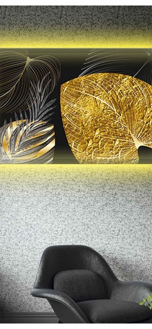 SİYAH VE GOLD BÜYÜLEYİCİ LEDLİ KANVAS TABLO