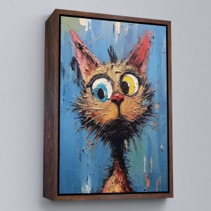 Çerçeveli Sevimli Kedi Tablosu-7852