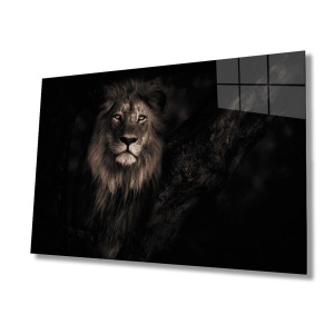 Aslan Hayvan Cam Tablo 4mm Dayanıklı Temperli Cam