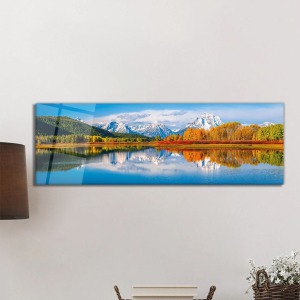 Sonbahar Doğa Manzarası Panorama Cam Tablo, Darbelere Dayanıklı Kırılmaz Temperli