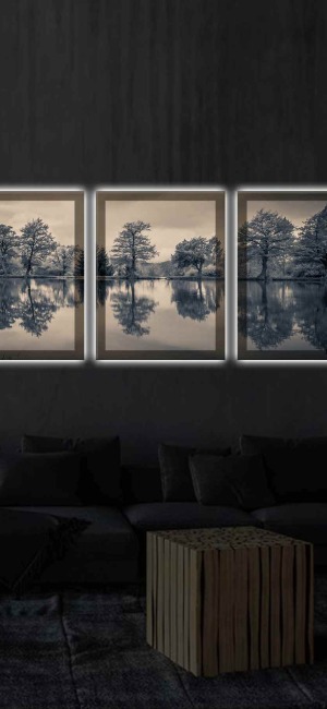 DOĞAL YANSIMA SET 3LÜ LED IŞIKLI KANVAS TABLO