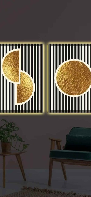 SANAT ESERİ İKİLİ LED IŞIKLI TABLO