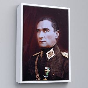 Çerçeveli Atatürk Portre Tablosu Mustafa Kemal Atatürk Dikdörtgen Dekoratif Kanvas Tablo-67