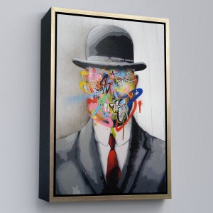 Çerçeveli Rene Magritte Ünlü Resim “İnsanın Oğlu” Graffiti Pop Art Tablosu-6316