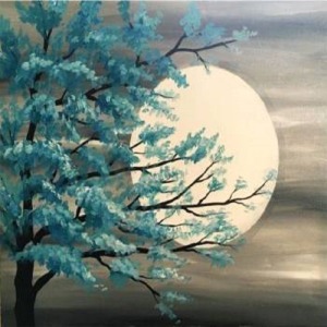  Dolunay Manzarası Sayılarla Boyama Seti  Kasnaklı  40 x 50