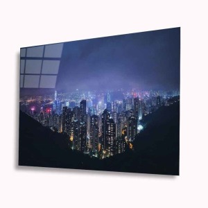 Şehir Manzara Cam Tablo 4mm Dayanıklı Temperli Cam