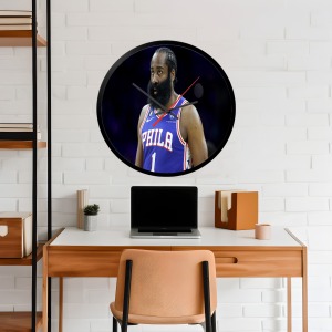İkonik Spor Fotoğrafları Yuvarlak Kanvas Duvar Saati 80
