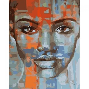  Afrikalı Güzel 3 Sayılarla Boyama Seti Kasnaklı  40 x 50