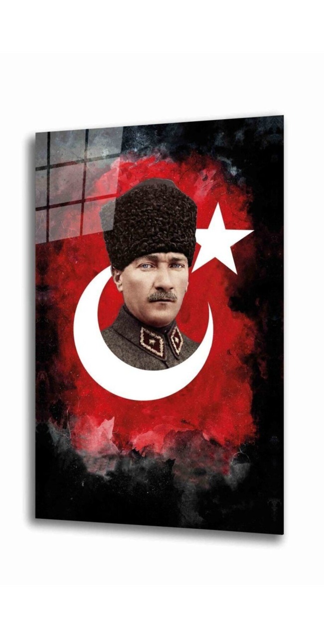 Atatürk Cam Tablo 4 mm Dayanıklı Temperli Cam