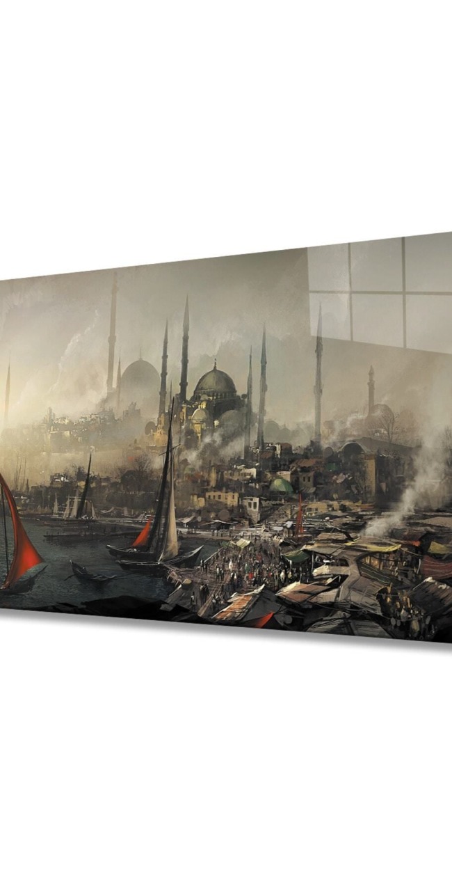 İstanbul Manzara Resim Cam Tablo