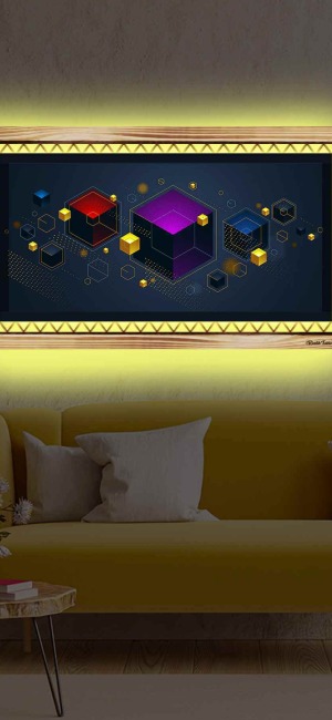MODERN YAPAY ZEKA RUSTİK LEDLİ TABLO