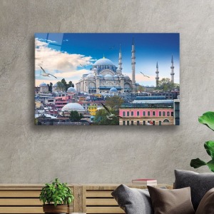 Istanbul Ortaköy Camii Manzarası Cam Tablo, Darbelere Dayanıklı Kırılmaz Temperli