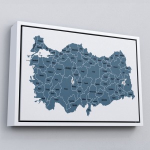 Çerçeveli Türkiye Haritası Kanvas Tablo Eğitici Ve Öretici Dekoratif Tablo Tablo-3121