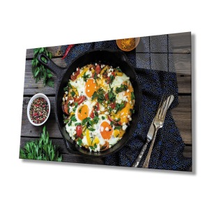 Dekoratif Duvar Aksesuarı Yemek Mutfak Cam Tablo Food Kitchen