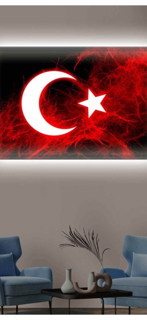 ASİL BAYRAK LEDLİ KANVAS TABLO