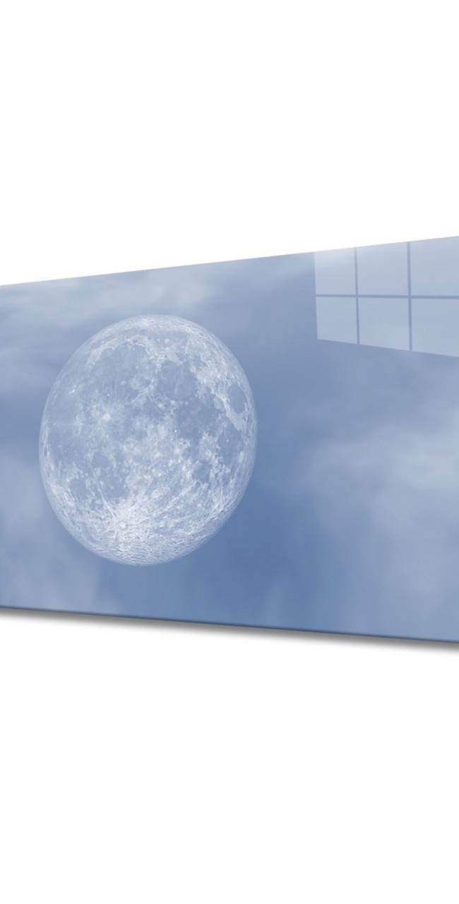 Ay 1 Temalı Modern UV Dijital Baskı Dekoratif Cam Tablo