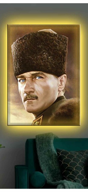 PASTEL ATATÜRK LEDLİ KANVAS TABLO