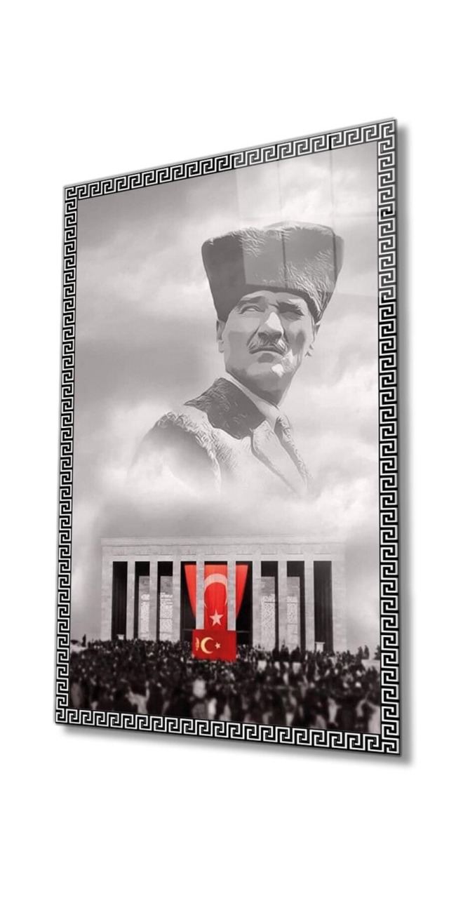 Atatürk Cam Tablo 4 mm Dayanıklı Temperli Cam