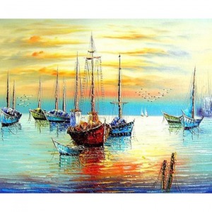  Yelken Sayılarla Boyama Seti  Kasnaklı  40 x 50