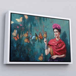 Çerçeveli Ünlü Ressam Ve Kelebekler Kanvas Tablo-5169
