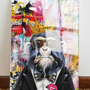 BANKSY Graffiti Cam Tablo, Ev ve Ofis Duvar Dekoru, Hediyelik Büyük Temperli 4 mm Cam Tablo