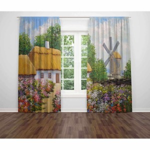 Dekoratif 3D Fon Perde - Dijital UV Baskı, Solmaz Renkler 449