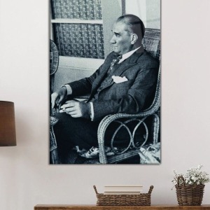 Mustafa Kemal Atatürk Portresi Cam Tablo, Darbelere Dayanıklı Kırılmaz Temperli