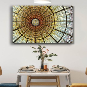 Rengarenk Geometrik Soyut Cam Tablo, Darbelere Dayanıklı Kırılmaz Temperli