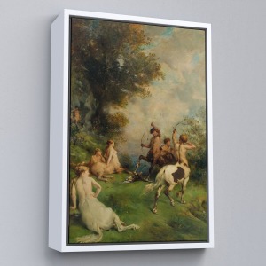 Çerçeveli Eugene Fromentin'İn Sentorlar, At Adamlar Tablosu-6326