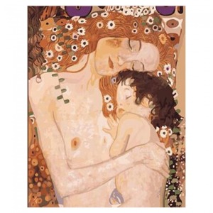  Gustav Klimt Anne ve Çocuk Sayılarla Boyama Seti Kasnaklı  40 x 50