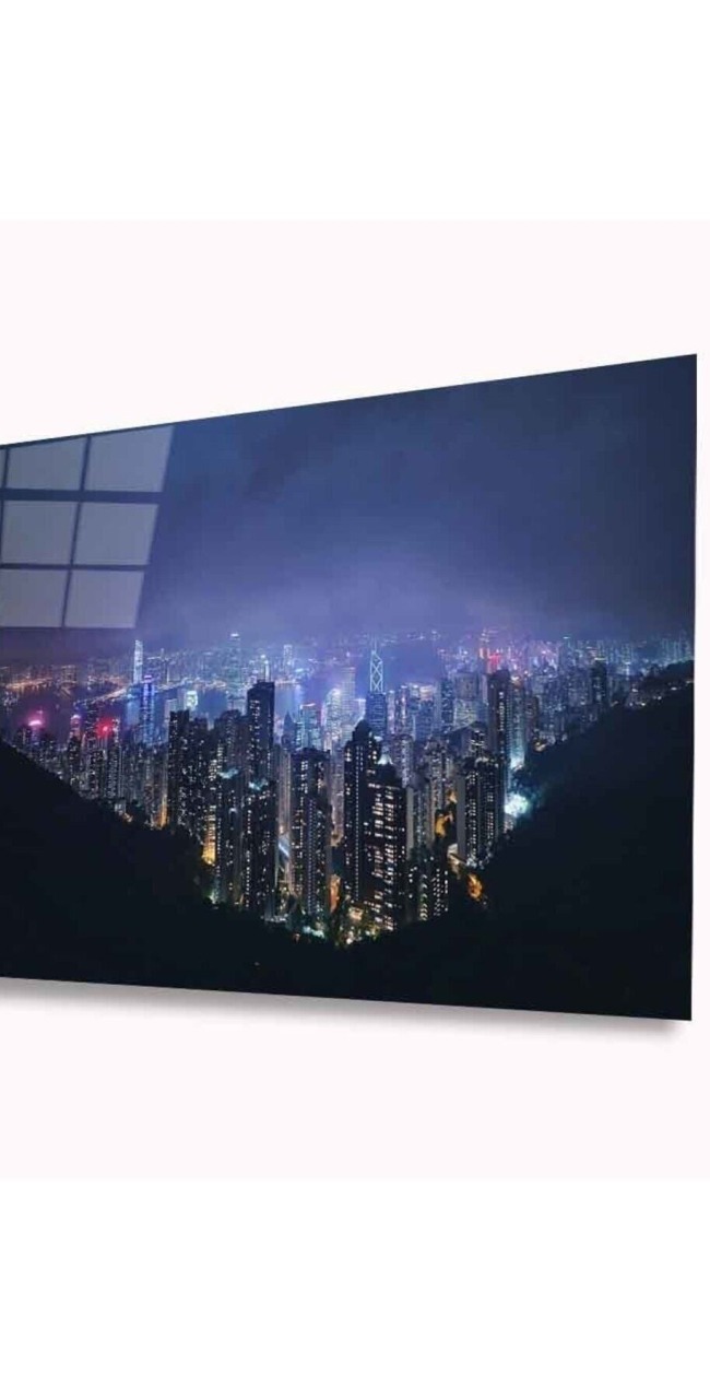 Şehir Manzara Cam Tablo 4mm Dayanıklı Temperli Cam