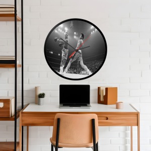 İkonik Spor Fotoğrafları Yuvarlak Kanvas Duvar Saati 267