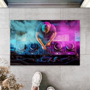 Dijital Baskı Renkli Dj Kapı Paspası Ps1079