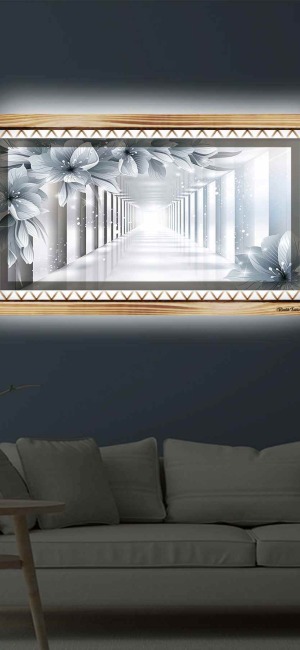 3D GÖRÜNÜMLÜ ZARİF RUSTİK LEDLİ TABLO