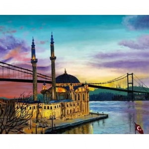  İstanbul Ortaköy Boyama  Seti Kasnaklı  40 x 50