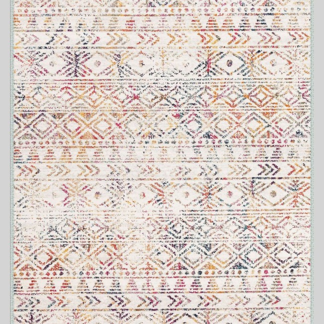 Vintage Desenli Halı, Pamuk Dokuma Pamuklu Taban Dekoratif Halı Kilim 70