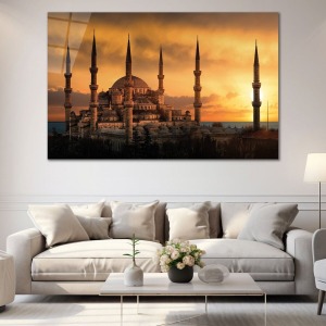 Sultanahmet Cami Cam Tablo Hediyelik Büyük Tablo Ev Ofis Dekoru