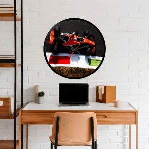 İkonik Spor Fotoğrafları Yuvarlak Kanvas Duvar Saati 45