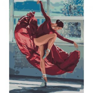  Yeşil Çam Modeli Sayılarla Boyama Seti Kasnaklı  40 x 50
