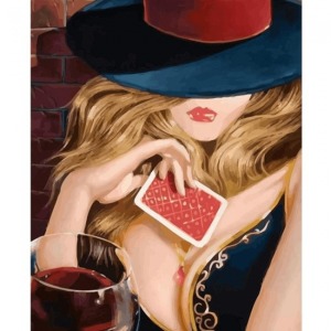  Poker Face Sayılarla Boyama Seti Kasnaklı  40 x 50