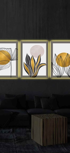 SADE VE ZARİF 3LÜ KANVAS TABLO