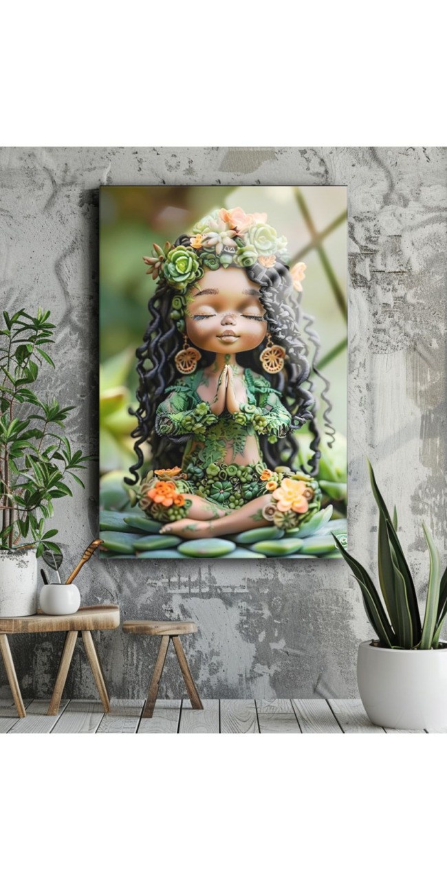Meditasyon Yapan Bebek Cam Tablo , Soyut Tablo , Ultra Dayanıklı Temperli Cam , Çocuk Odası Tablosu