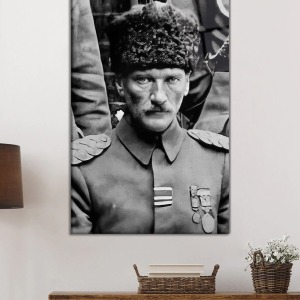 Mustafa Kemal Atatürk Portresi Cam Tablo, Darbelere Dayanıklı Kırılmaz Temperli